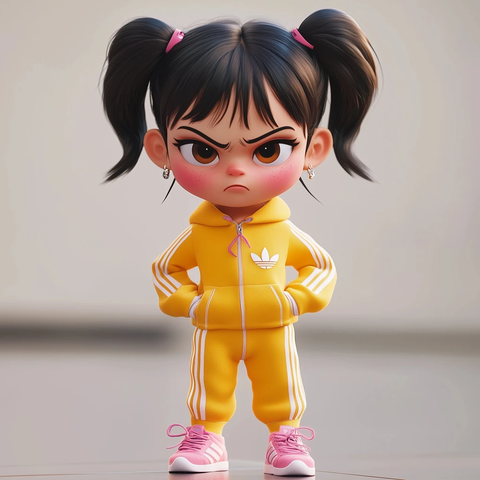 黄色运动套装女孩