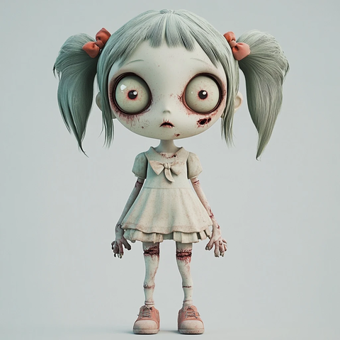可爱僵尸女孩全身像