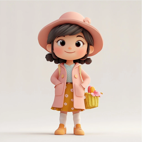 家庭角色微笑野餐装