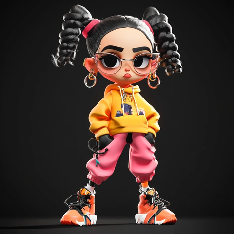 时尚卡通人物贴纸