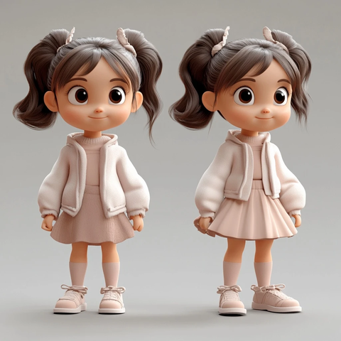 卡通幼儿园女孩可爱装扮