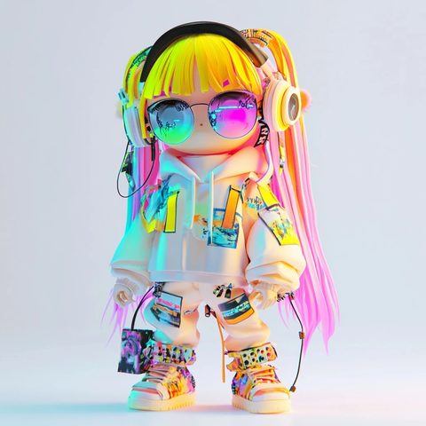 荧光发型街拍装置投影