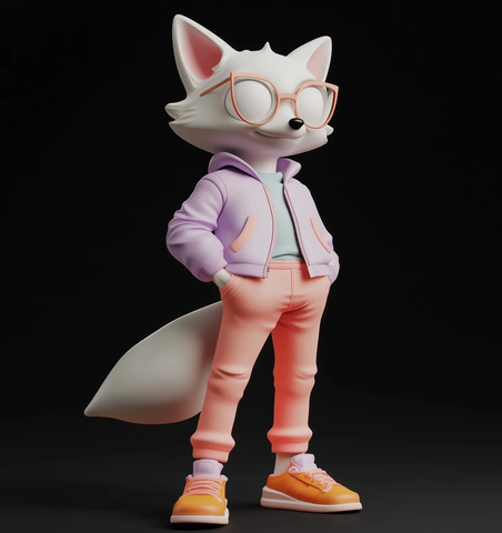 狐狸角色设计低多边形风格