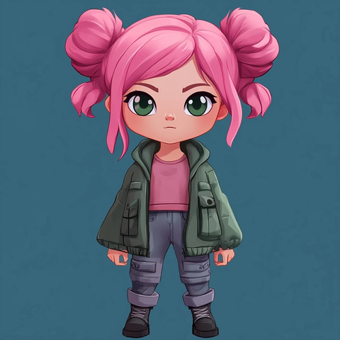 粉色双马尾女孩僵尸生存