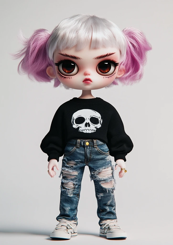 时尚少女卡通人偶全身像