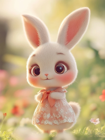 兔子动画角色半身像