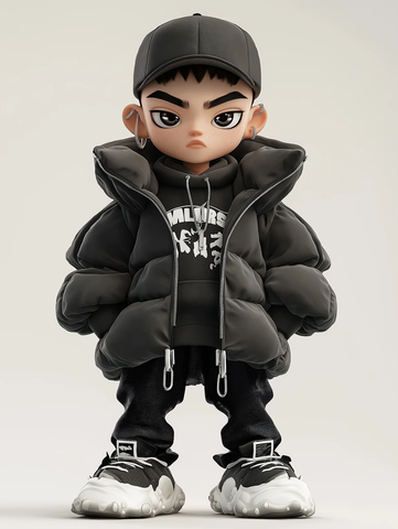 动漫男孩帽子大衣卡通