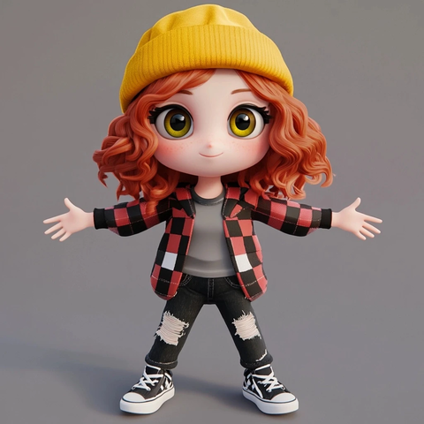 红黑格子衫少女