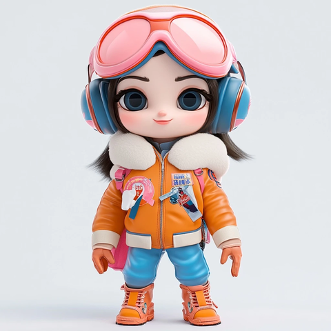 女飞行员卡通盲盒玩具