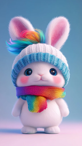 兔子帽子围巾卡通