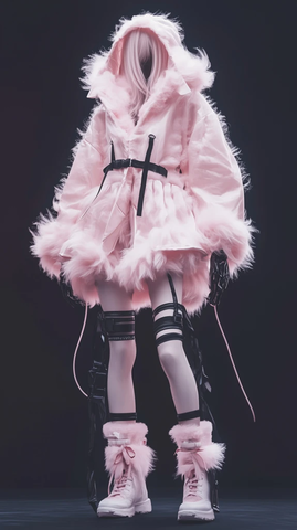 朋克风立体绒毛服装