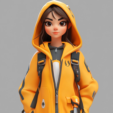 少女雨衣动漫造型