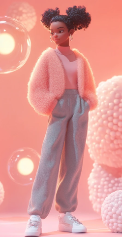 粉色毛衣女性卡通角色