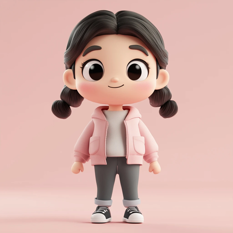 可爱女性角色简单服装