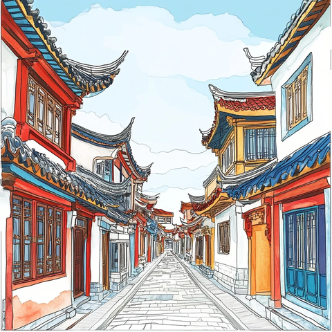 古色古香的中式传统建筑街道