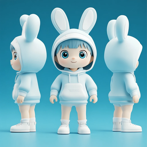 兔子帽男孩盲盒玩具