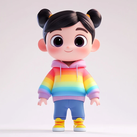 卡通角色全身体前视图