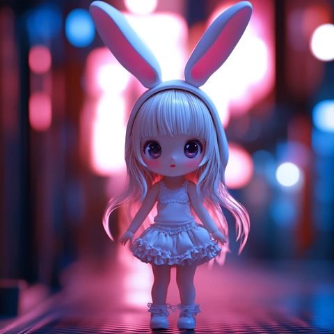 兔子耳朵女孩盲盒全貌