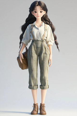 女游戏角色微笑问候全身像