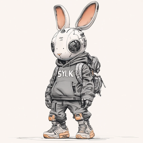 未来机器人兔子背包鞋款设计