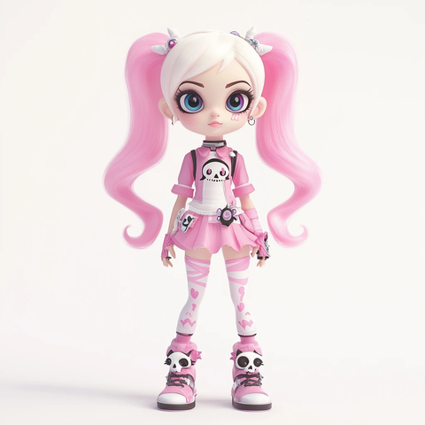 怪物高中女孩立体全身像