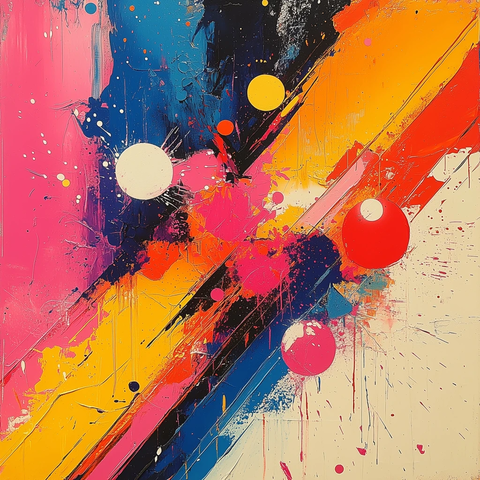 彩色涂鸦线条圆圈设计