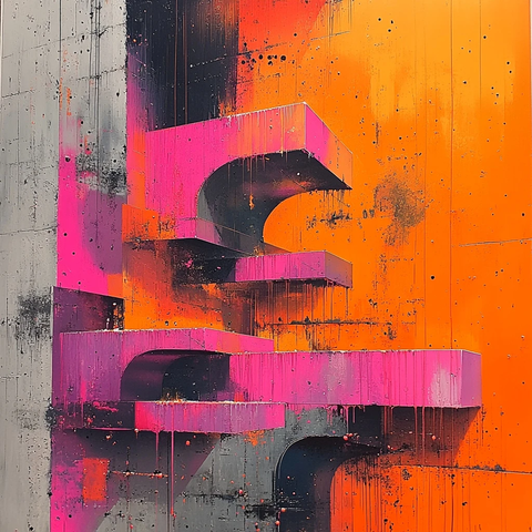 悬浮几何空间油彩设计