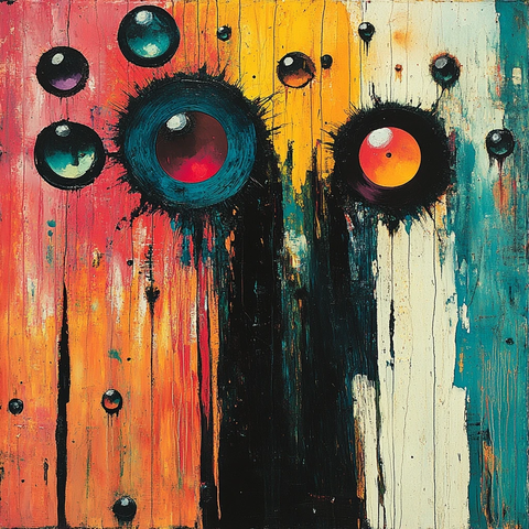 镜面形状油画萨克斯风格