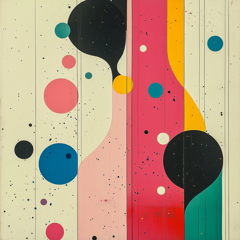 抽象点线节奏与几何图形