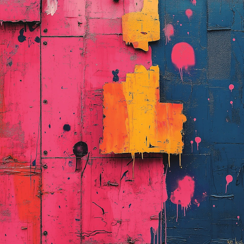 涂鸦字体与霓虹色彩街头艺术