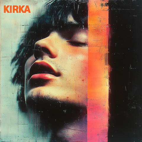 灰色侧脸肖像与橙色标题