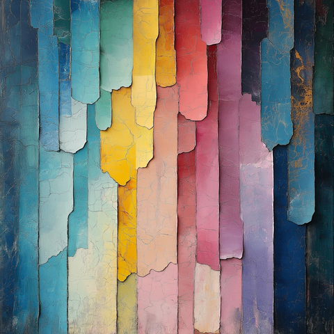 抽象薄层晶体剥离画