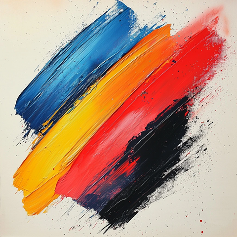 白色背景上的大胆笔触