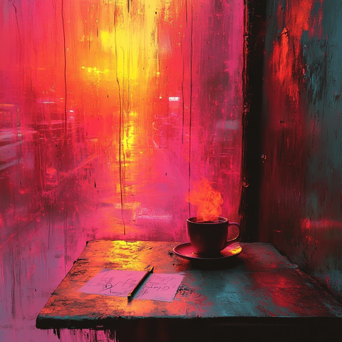 咖啡笔记与油彩涂鸦