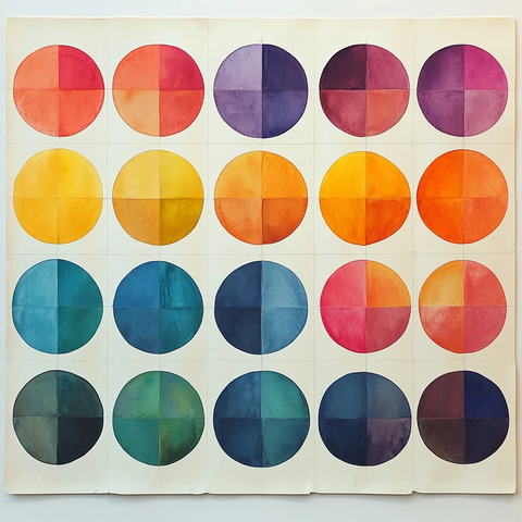 柔和互补色圆形排列