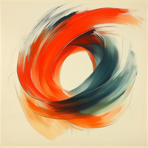 圆环渐变笔触抽象画