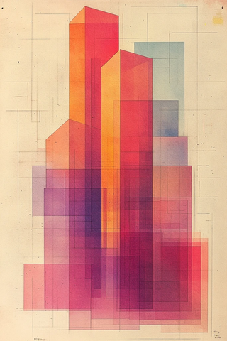 几何抽象艺术图形印刷