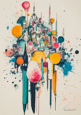 文具融入小镇街道建筑