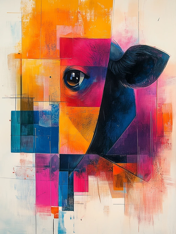 牛与几何图形表达情感