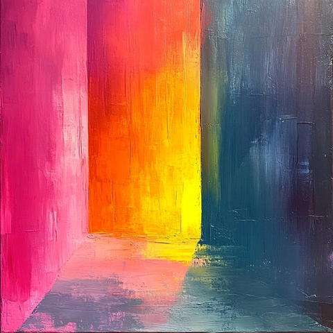 温暖色彩与柔和过渡的情感画作