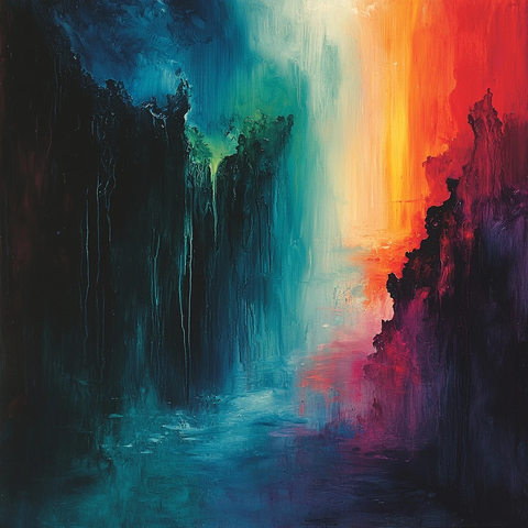 黑红蓝绿颜料组合