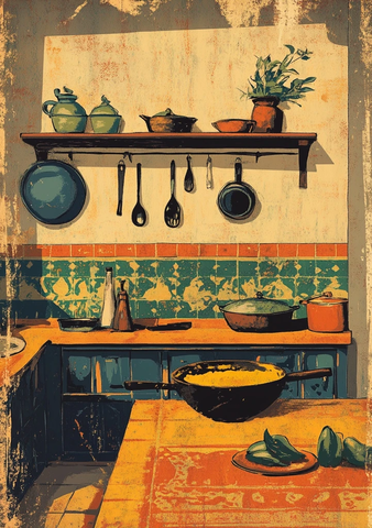 复古厨房老式炊具展示