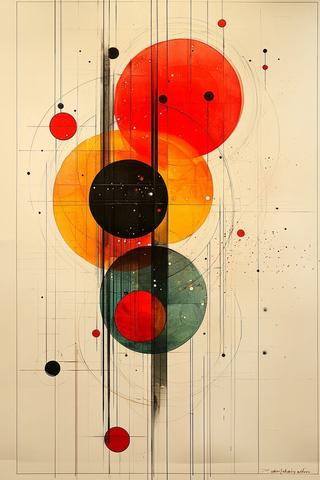 圆形线条抽象艺术组合