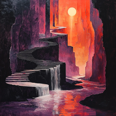 地下洞窟光影交织