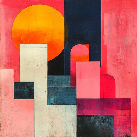 粉色背景直线几何图形