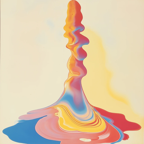 水滴形状空气刷迷幻插图