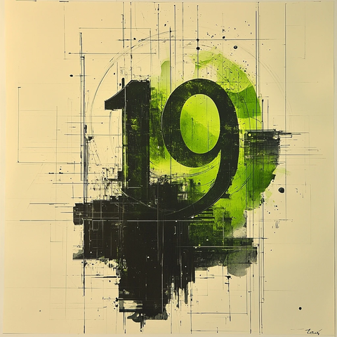 罗马数字十九蓝图风格