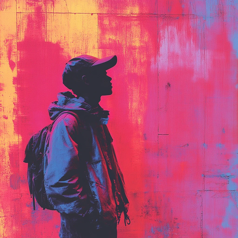 年轻涂鸦艺术家红外摄影