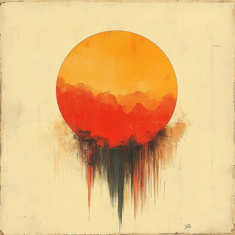 橙黄圆环几何图案