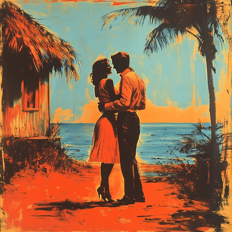 海边小屋前的舞者